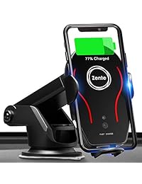 Zente   Soporte de cargador inalámbrico para coche con clip de ventilación para iPhone, Samsung y otros smartphones Android Qi