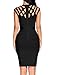 Madam Uniq iFashion Women's Sleeveless High Neck Hollow Out Bandage Mini Dress (L, Black)