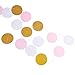 Threemart Gold Party Supplies Gold Pink Glitter Grand Paper Dots Hanging for Bachelorette,Wedding, Birthday Party Decoration-4 Pack