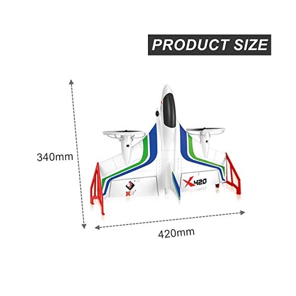 GRTVF RC Airplane 6 Kanal RC-Ebene, Stunt fliegend Fernbedienung Flugzeugspielzeug für Erwachsene und Kinder, Rools und… – Bild 8