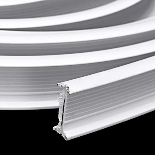 HAPYLY 2 Meter Flexible Plastic PVC Curtain Track Runner Rail Wall Ceiling Mounted Fixing Hooks Shower Curtains Room Divider with Instruction Mounting Accessories Include White (Top Clamping)