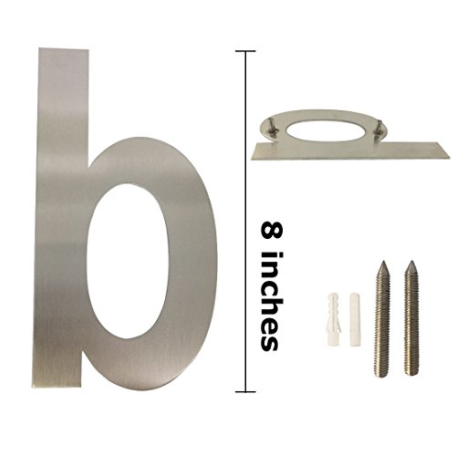 SIGMALL House Number Sign,8 inch Personalized Home Address Sign,Custom Address Plaque Sign Brushed Stainless Steel Floating Appearance Door Number Doorplate for Home Hotel Office