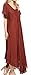Sakkas 1701 - Lilia Embroidered Lace Up Bodice Relaxed Fit Maxi Sun Dress - Brown - OS