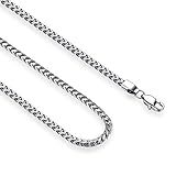 Reve Jewelry 3mm Stainless Steel Franco Chain Necklace for Men and Women, 20-30 inches (30)