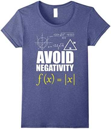 Women's Funny Avoid Negativity T-shirt Mathematics School Teacher Small Heather Blue