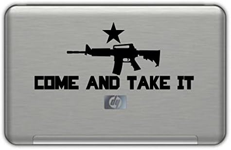 COME and TAKE IT vinyl decal 3"x7" BLACK Free Shipping molon labe spartan military Sticker