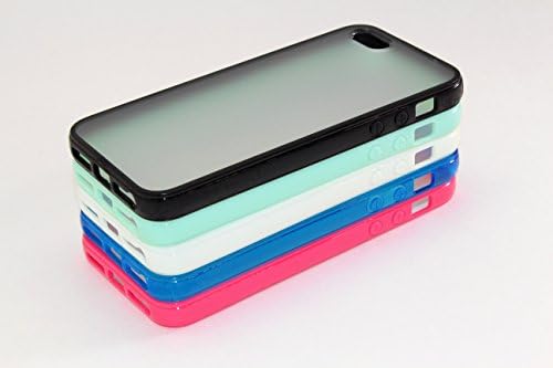 iPhone 5 SE Case, Wholesale 5pcs/lot 5 Colors Soft Trim High Clear Back Hard Cover Bumper Case Skin for iPhone SE 5 5S (Black, Green, White, Blue, Pink)