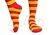 LissKiss Red & Orange Warm Winter Cotton - Orange Striped Opaque Over The Knee Socks