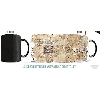 Morphing Mugs Harry Potter Hogwarts Marauders Map Heat Reveal Ceramic Coffee Mug - 11 Ounces