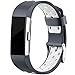 Maledan Replacement Sport Bands with Air Holes Compatible for Fitbit Charge 2, Gray/White, Small