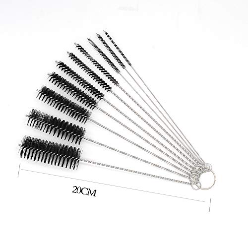 STONCEL Nylon Tube Brush Sets of 22 for Cleaning, Pipe Cleaner Brush set flexible long Straw Glasses, Keyboards,Jewelry Cleaning（White/Black/Green） - Thumbnail 3