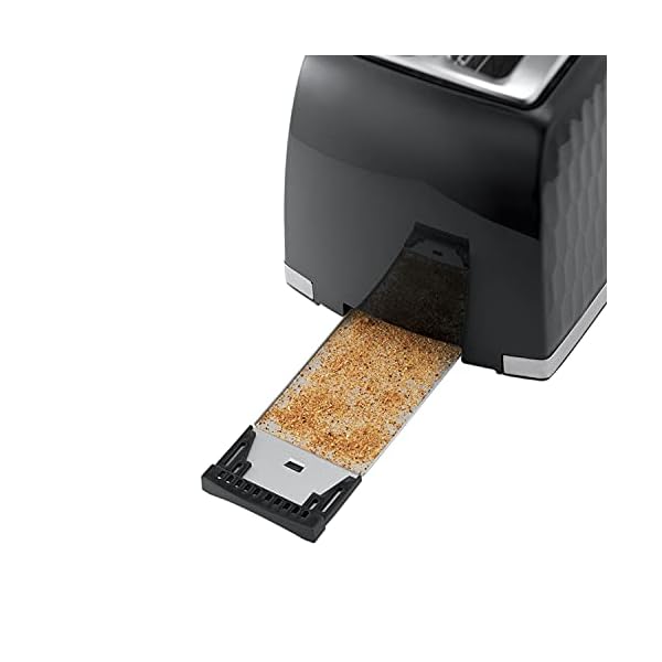 Russell Hobbs 26061 2 Slice Toaster - Contemporary Honeycomb Design with Extra Wide Slots and High Lift Feature, Black