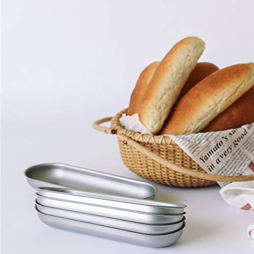 2 Pack Hot Dog Bun Pan Non-stick Carbon Steel Hotdog-shaped Cake Pan, FDA Approved for Oven Baking-7.6×2.9 Inch