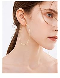 3 Pairs Clip On Earrings Big Hoop Earrings Set Non Piercing Earrings for Women Girls Gold Plated Rose gold Silver Hypoallergenic Hoop earrings