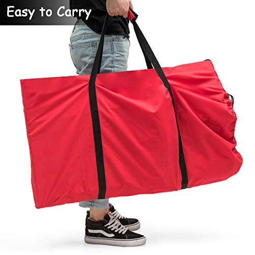 Giantex Portable Folding 6 Seats Chair Sideline Bench W/Seat Backs & Carry Bag Sports Team Camping (Red) - Thumbnail 5