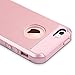 ULAK 5S Case, iPhone 5S Case, iPhone 5 Case, iPhone SE Case, Slim Fit Dual Layer Protection Case Shock Absorbing Hard Rugged Ultra Protective Back Rubber Cover with Impact Protection(Rose Gold)