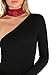 Verdusa Women’s Sexy One Shoulder Off Rib Knit Thong Bodysuit Black S