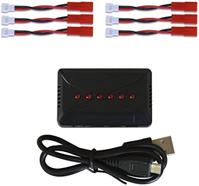 Lipo Battery Charger 6 in 1 for Syma X5C X5SW X5SW-V3 Holy Stone HS170 F181 MJX X400w Hubsan X4 H107C UDI U818A Batteries with 6 Cables