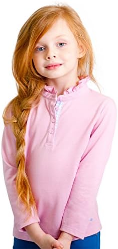 Dakomoda Girls' Pink Ruffled Polo Shirt - 100% Pima Cotton