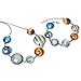 Top Plaza 7 Planets Sun Moon Galaxy Space Necklace Bracelet Dangle Single-Sided Planets Solar System Charm Necklace Bracelet For Women Mother Girlfriend Wife