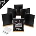 7.2 X 5.5 Inch Mini Chalkboards Signs, Double-Sided Writing Chalkboard Signs with Bamboo Base Stands, with Chalk, with Chalk Eraser, with Chalk Set, 6 Pair