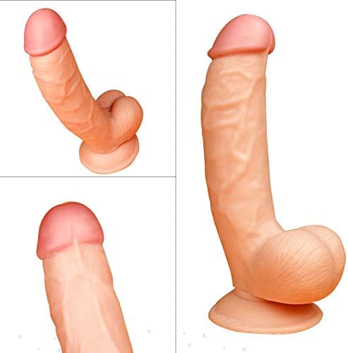 SunLove 8.7 inch Soft Lifelike Toys for Women Huge Dicks Massage for Women Private with Strong Suction Cup (Flesh) SunLove