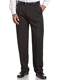Perry Ellis Men's Portfolio Double Pleated Micro Melange Pant, Caviar, 36x32