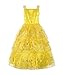 ReliBeauty Girls Sleeveless Sequin Princess Costume Dress up, Yellow, 10