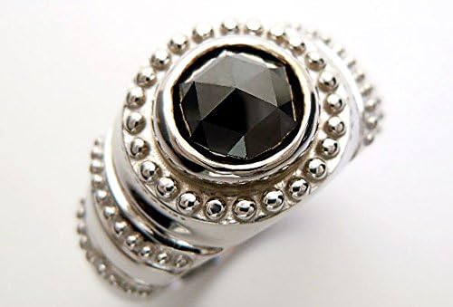 Amazon Queen シルバー Sv925 ブラックダイヤモンド リング メンズ ローズカット 幅広 リング 通販