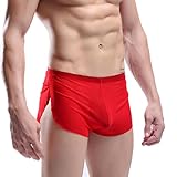 Tonsee Men Sexy Comfy Shorts Boxer Briefs (XL, Red)