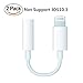 Darrent Lightning to 3.5 mm Audio Headphone Jack Adapter, High Digital Fidelity 8 Pin, Female Aux Jack Converter for iPhone 7/7Plus/6, 2 Piece