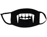 Super Hunter Outdoor Protective Cartoon Teeth Cotton Face Mouth Mask Suitable for Adults (#4 Black)