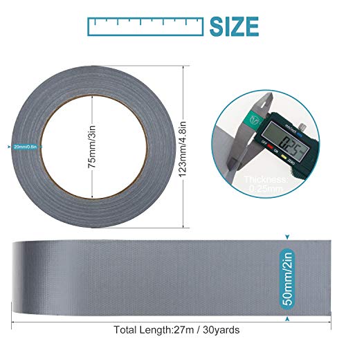 JIRVY Professional Grade Duct Tape Silver Color 4 Roll 11mil Thickï¼ˆ30 Yards x 1.88 inch Wideï¼‰