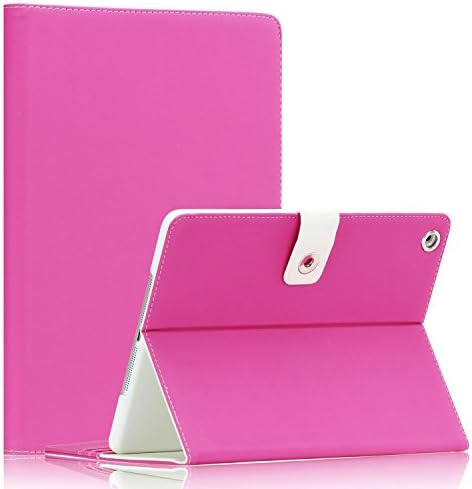 SAVEICON PU leather Folio Case Cover for Apple New iPad Mini / Mini 2 / Mini 3 Case 7.9 Inch Wifi 3G 4G LTE with Built-in Stand and Card Slots Auto Wake / Sleep Smart Cover Stand (Hot Pink Canvas)
