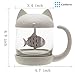 EUROPRENE Cute Cat Infuser Tea Mug with Built-In Fish Shaped Loose Leaf Infusion Filter Basket – 8.5oz Eco-Friendly Novelty Kitty Steeper Cup Accessories Gift Set for Animal Lovers
