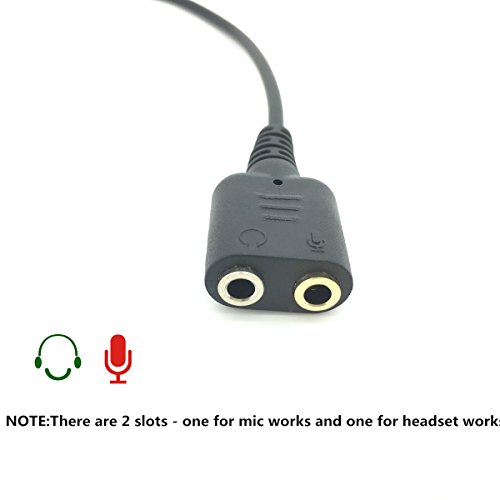 SINCODA 2 Pack RJ9 4P4C Male to 3.5mm Female Headset Phone MIC Audio Splitter Adapter Cable