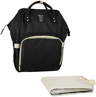 Machamommy Baby Diaper Bag Backpack, Multi-Function Waterproof Travel Nappy Bag for Dad and Mom, Large Capacity, Durable and Stylish-Black