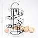 KYY Egg Skelter Spiral Design Metal Egg Rack Egg Dispenser Modern Egg Storage Display Holder, 20-24 Eggs (Black)