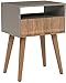 Amazon Brand – Rivet Mid-Century Modern Lacquer Side End Table Nightstand, Grey and Walnut