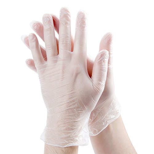 Noble 3.5 Mil Thick Powder-Free Disposable Vinyl Gloves For Food Service, 100-Pack, Extra Large