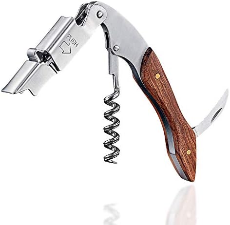 Prestige By Coutale Sommelier - The French Patented Spring-Loaded Double Lever Waiters Corkscrew and Wine Bottle Opener (Blackwood)