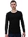Allegra K Men PU Leather Panel Long Sleeves Round Neck Ribbed Tee