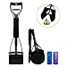 Faciab Pooper Scooper with Poop Bags, Foldable Long Handle Pet Waste Scoop, Great in Grass, Gravel, Snow, Dirt, Cement (Black)