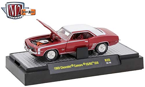 M2 Machines 1969 Chevrolet Camaro SS/RS 350 (Garnet Red) - Detroit Muscle Release 35 2016 Castline Premium Edition 1:64 Scale Die-Cast Vehicle (R35 16-19)