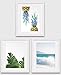 Pineapple, Banana Leaf, Sea Surf Prints, Set of 3 Tropical Decor, 8 x 10 Inches, Unframed
