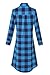 OLRAIN Womens New Plaids Irregular Hem Casual Shirt Dress XX-Large Lake Blue