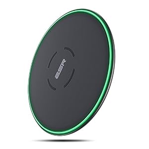 ESR Caricatore Wireless Senza Fili, Carica Rapida 7.5W per iPhone SE 2020/11/11 Pro/11 Pro Max/XS/XS Max/XR/X/8/8 Plus, 10W per Galaxy S20/S20+/S20 Ultra/Note 10/S10/S9/Note 9 (Presa Non Incluso) Nero
