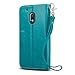 Moto G4 Play Case, J&D [Wallet Stand] [Slim Fit] Heavy Duty Protective Shock Resistant Wallet Case for Moto G4 Play - Aqua