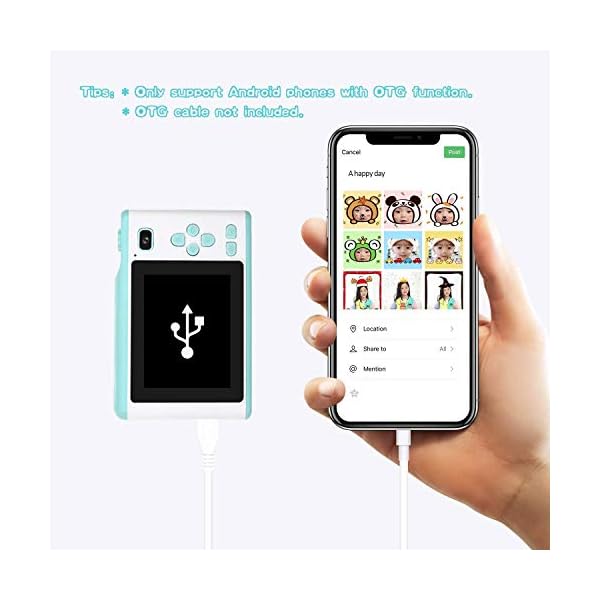 PTHTECHUS Kinder Kamera, Kinderkamera Digital Fotokamera Selfie, 2.8 Zoll Touchscreen Digitalkamera 8M Pixel, mit… – Bild 5