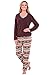 Alexander Del Rossa Womens Fleece Pajamas, Long V-Neck PJ Set
